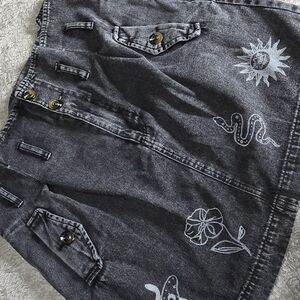 Who What Wear Faded Gray Denim Skirt